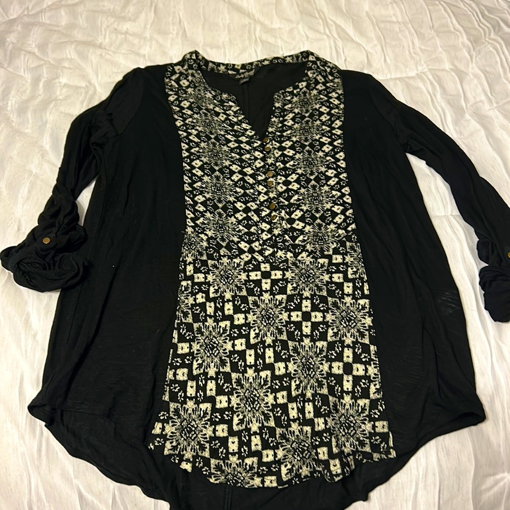 Lucky Brand soft flow roll sleeve size small S